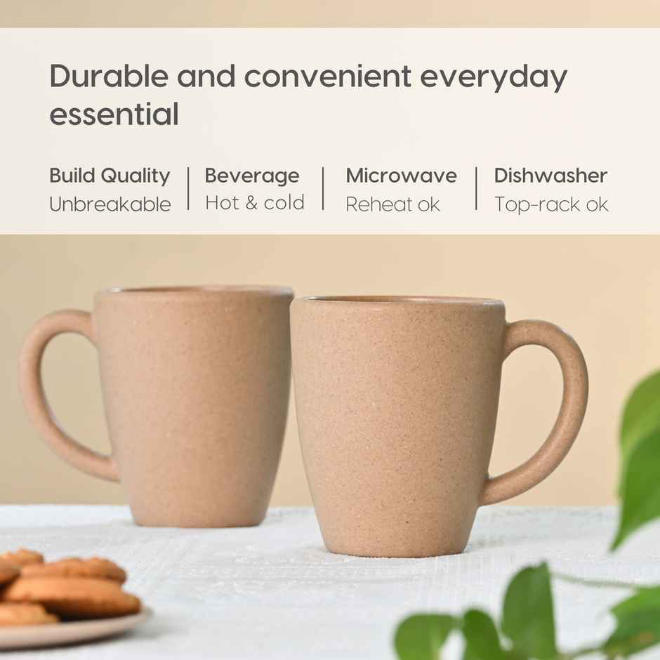 Eha Earth-Friendly Classic Coffee Mug | 300ml | Made With Rice Husk Biocomposite | 2 Unit | Tortila