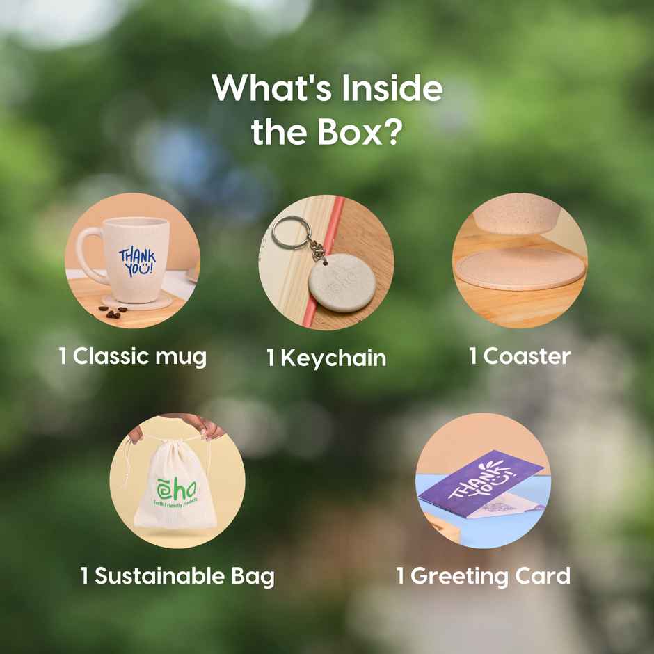 Eha Earth-Friendly Thank You Gift | 300 ml Coffee Mug for Colleagues & Friends | Sand Castle