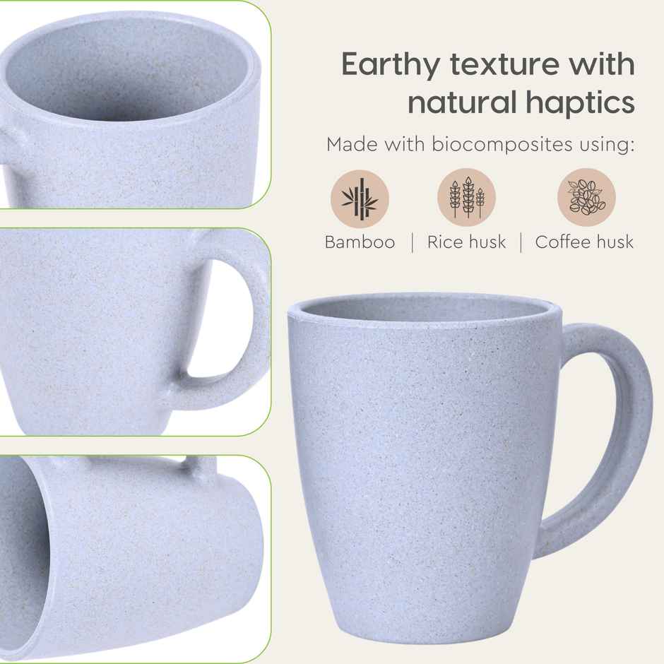 Eha Earth-Friendly Classic Coffee Mug | 300 ml | 4 Unit | Multi-Light