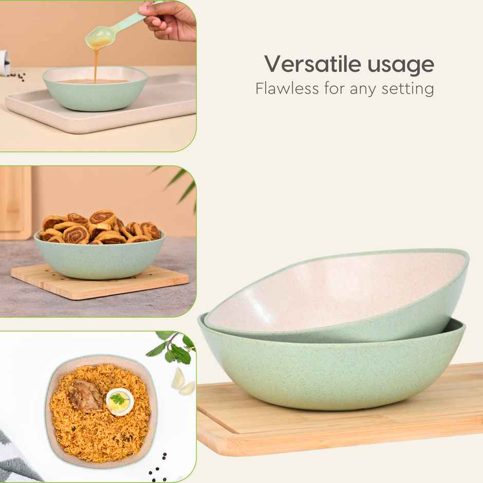 Eha Earth-Friendly Multipurpose Bowls | 600 ml | Made With Rice Husk Biocomposite | Set Of 6