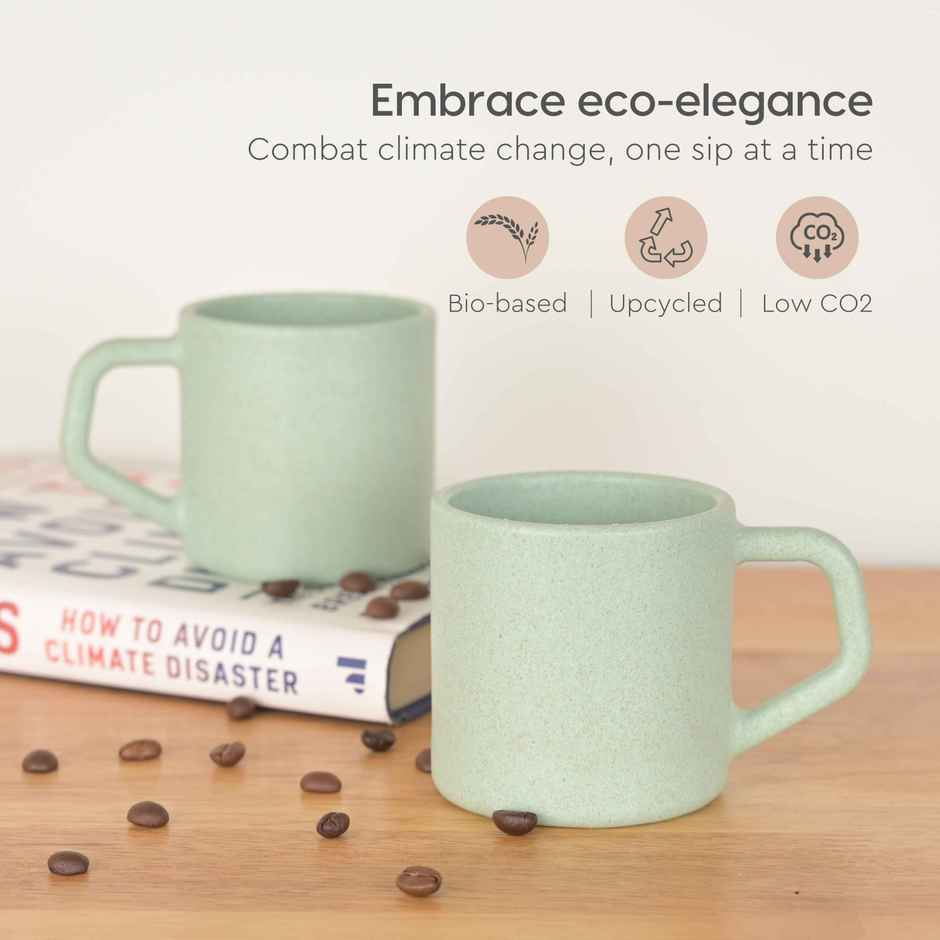 Eha Earth Friendly Tea & Coffee Cup | Rice Husk Biocomposite | Multicolour - 200 ml