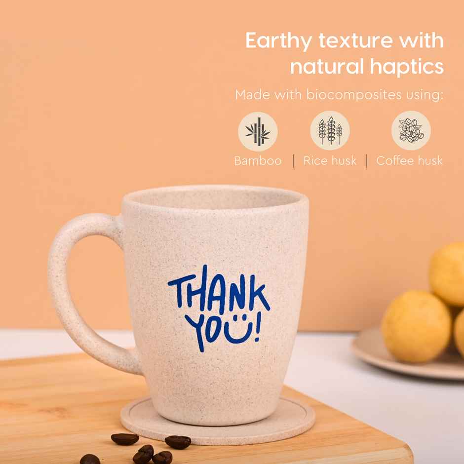 Eha Earth-Friendly Thank You Gift | 300 ml Coffee Mug for Colleagues & Friends | Sand Castle