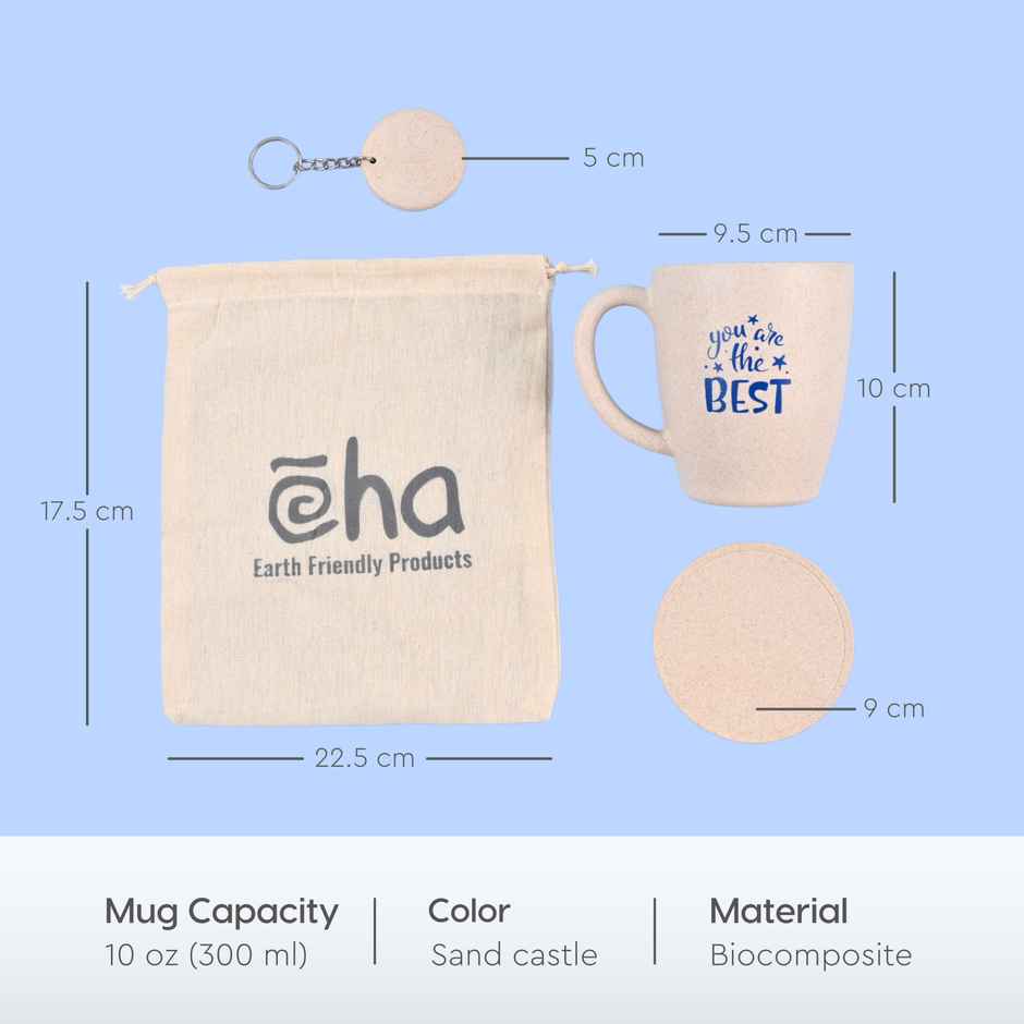 Eha Earth-Friendly Anniversary Gift | 300 ml Coffee Mug | Rice Husk | Sand Castle