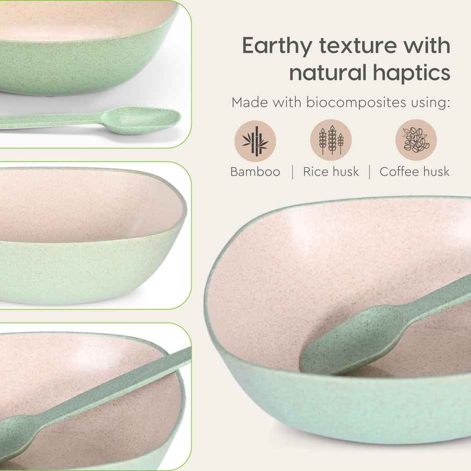 Eha Earth-Friendly Multipurpose Bowls | 600 ml | Made With Rice Husk Biocomposite | Set Of 6
