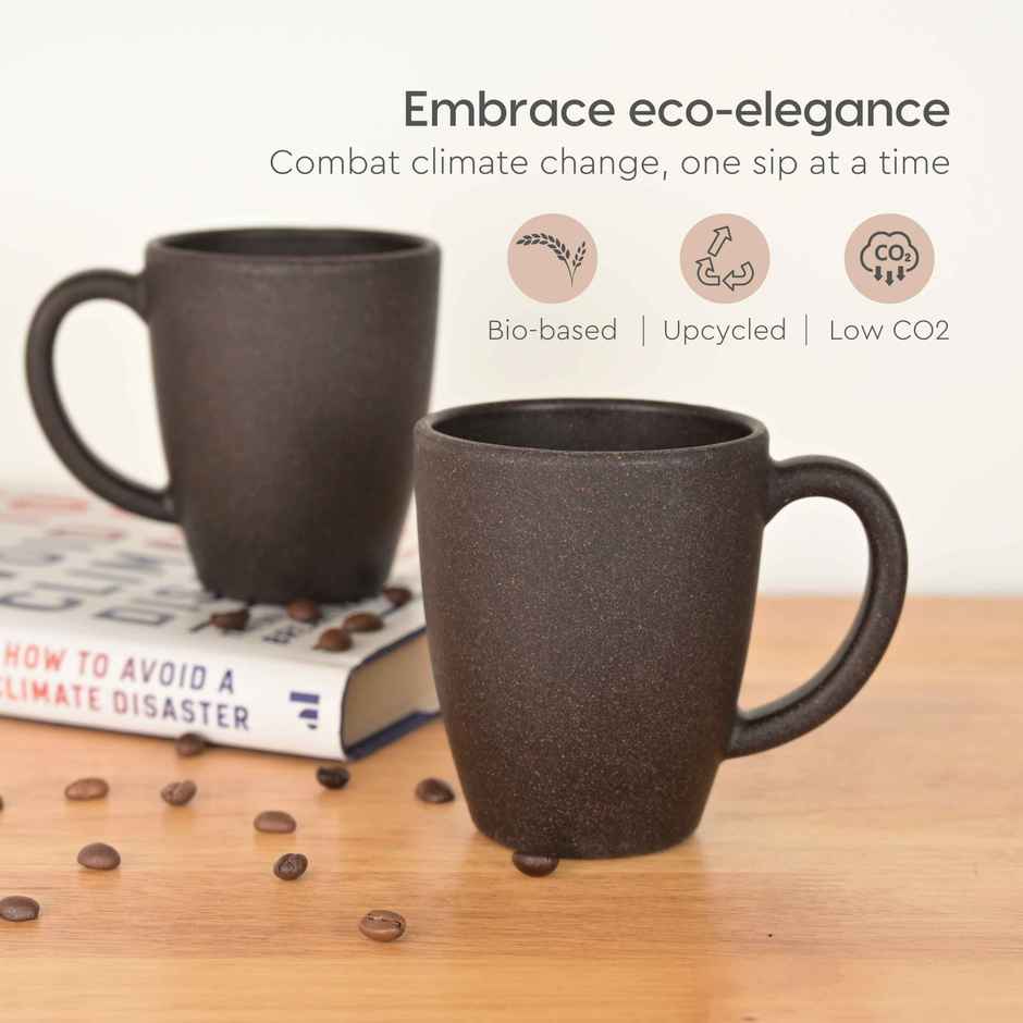 Eha Earth-Friendly Classic Coffee Mug | 300 ml | Made With Rice Husk Biocomposite | 2 Unit | Coffee