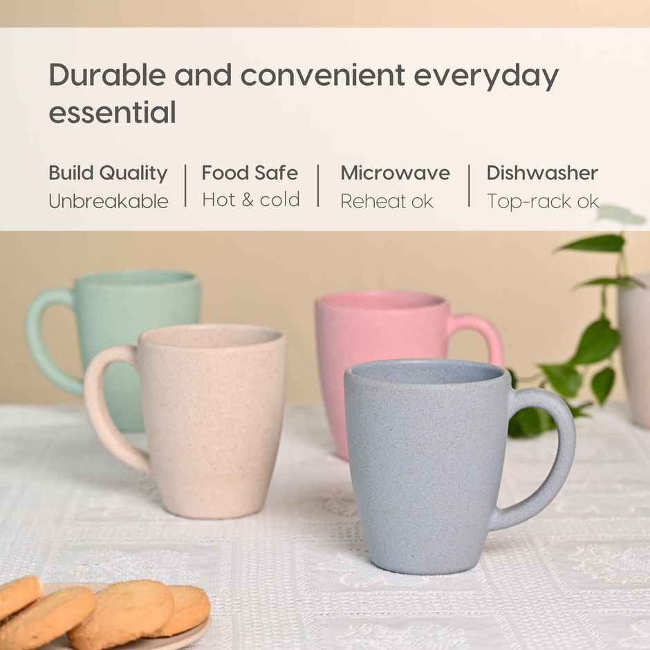 Eha Earth-Friendly Classic Coffee Mug | 300 ml | 4 Unit | Multi-Light