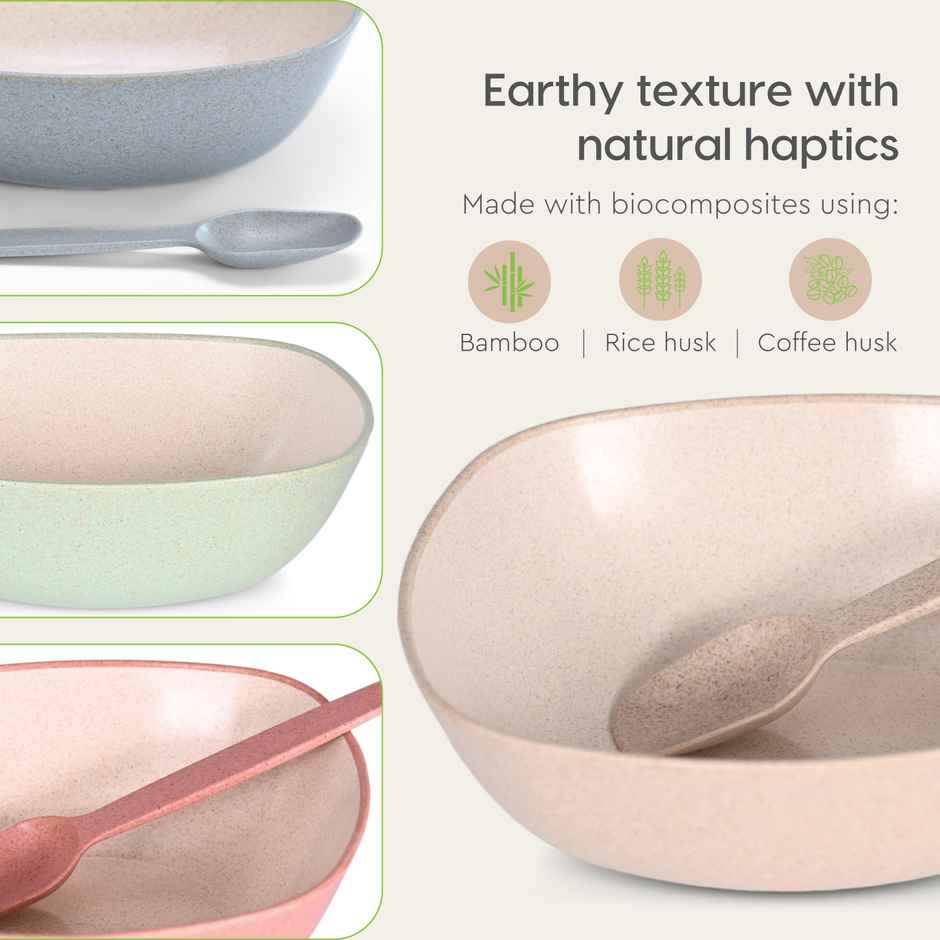 Eha Earth-Friendly Multipurpose Bowls | 750 ml | Made With Rice Husk Biocomposite | Set Of 4