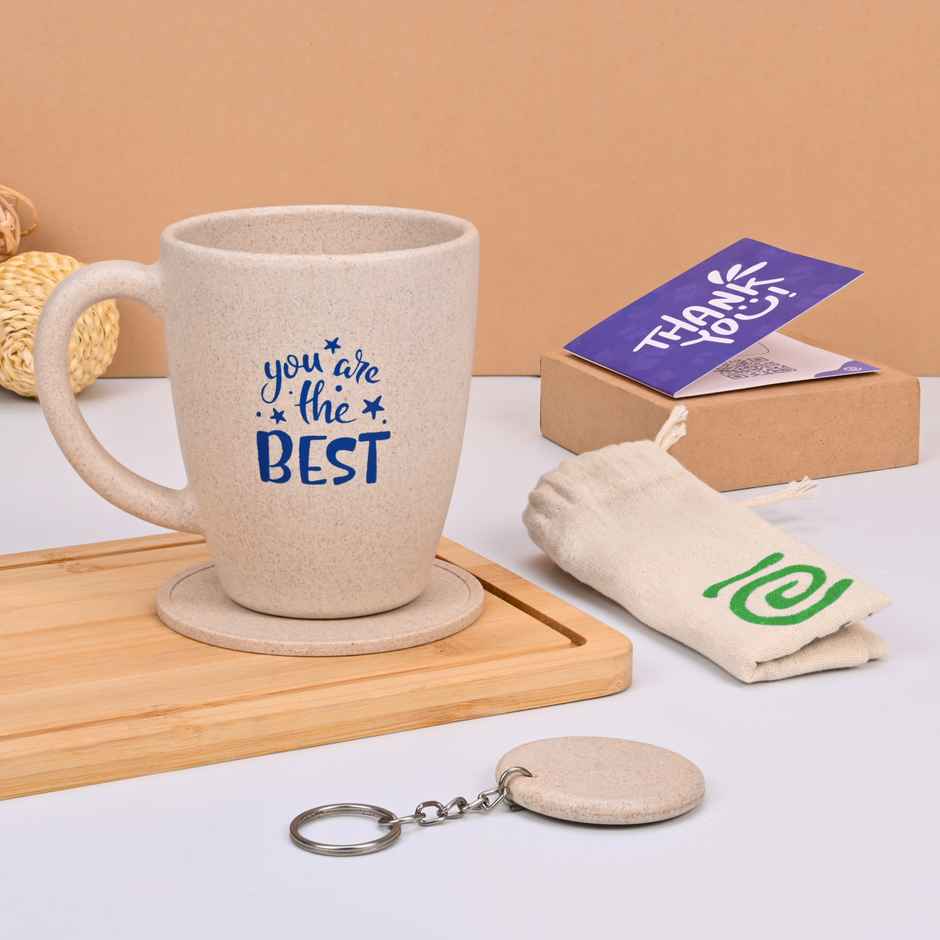 Eha Earth-Friendly Anniversary Gift | 300 ml Coffee Mug | Rice Husk | Sand Castle