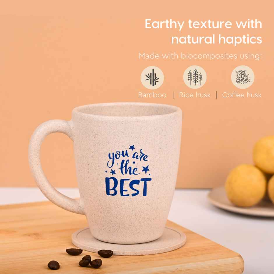 Eha Earth-Friendly Anniversary Gift | 300 ml Coffee Mug | Rice Husk | Sand Castle