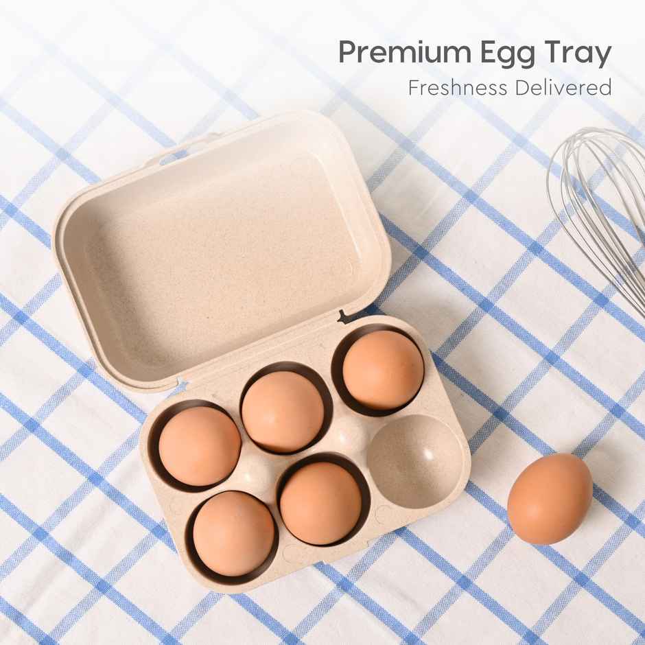 Eha Earth Friendly 6 Grid Kitchen Storage Box For Eggs With Lid| Sand Castle