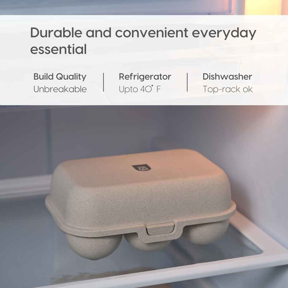 Eha Earth Friendly 6 Grid Kitchen Storage Box For Eggs With Lid| Sand Castle