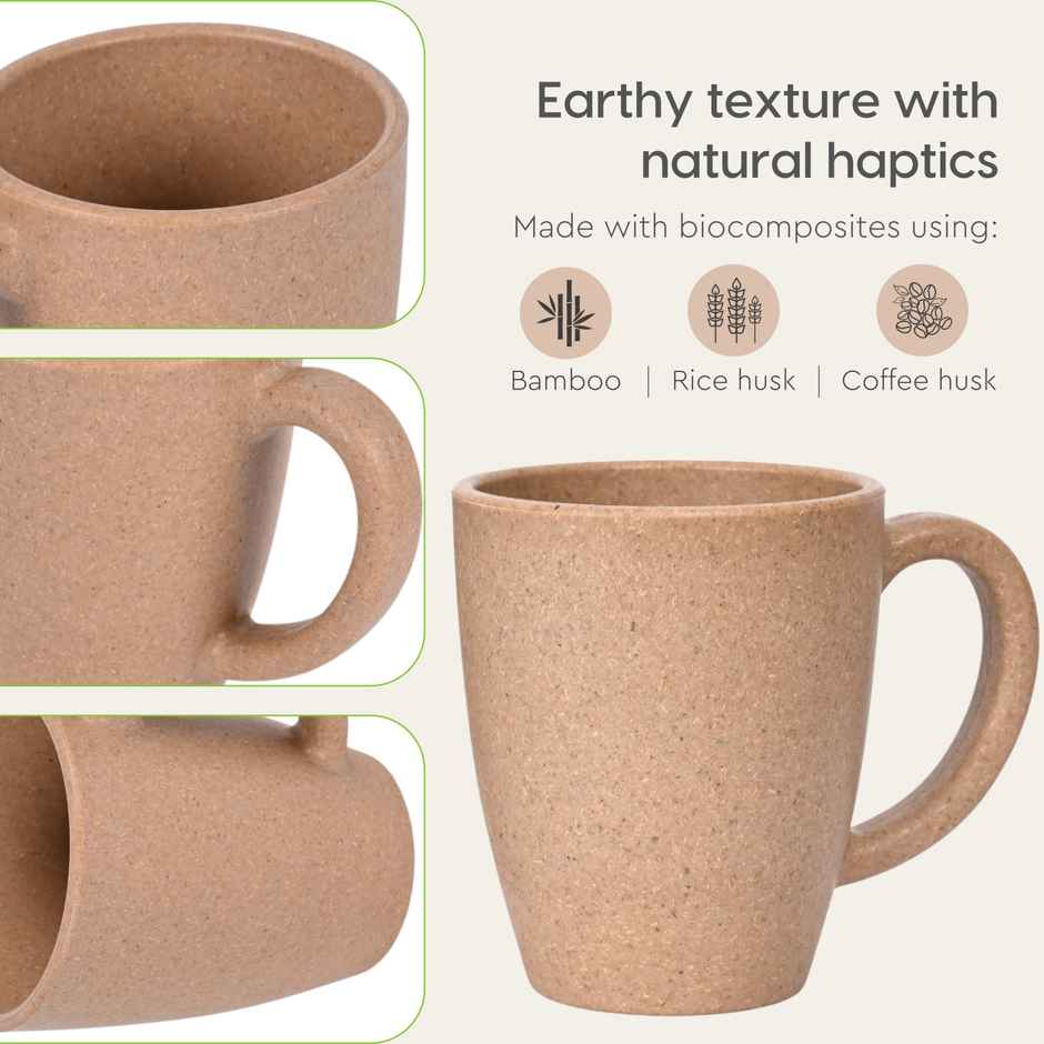 Eha Earth-Friendly Classic Coffee Mug | 300ml | Made With Rice Husk Biocomposite | 2 Unit | Tortila
