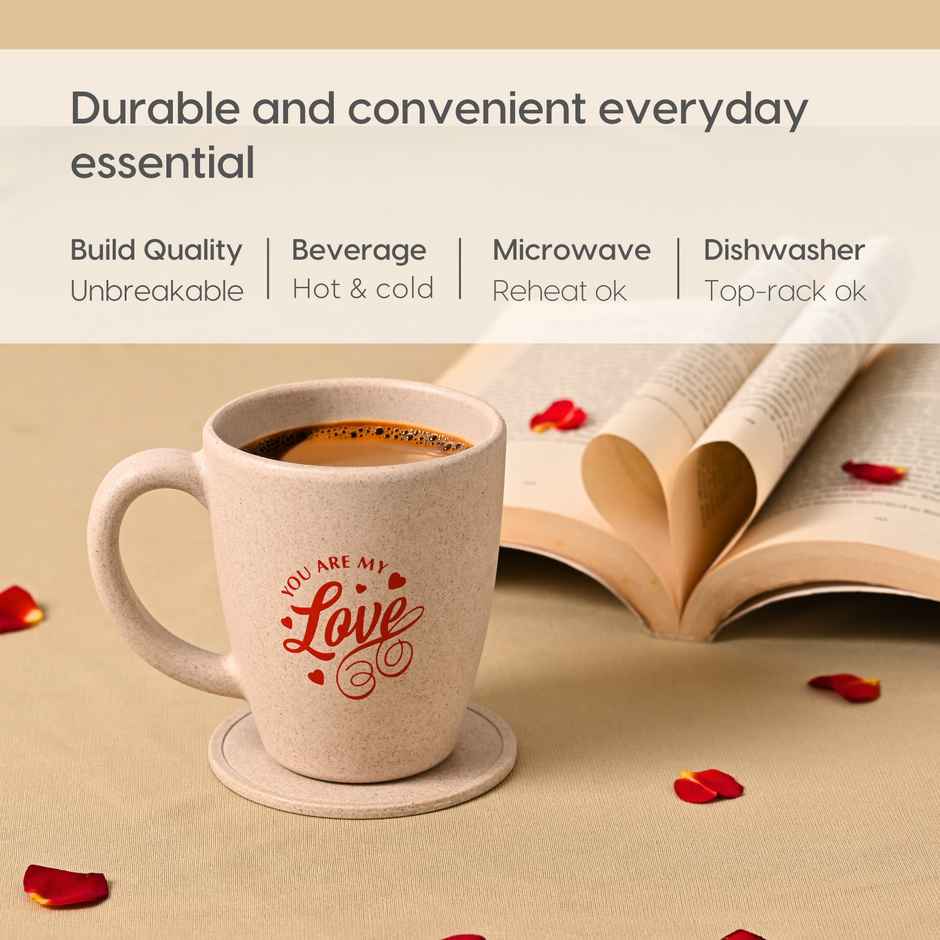 Eha Earth-Friendly Valentine Gift | 300 ml Coffee Mug | Rice Husk Biocomposite | Sand Castle