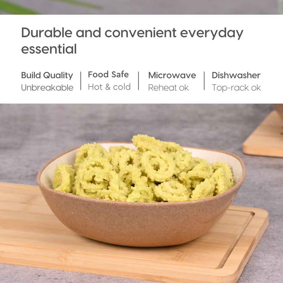 Eha Earth-Friendly Multipurpose Bowls | 600 ml | Made With Rice Husk Biocomposite | Set Of 6