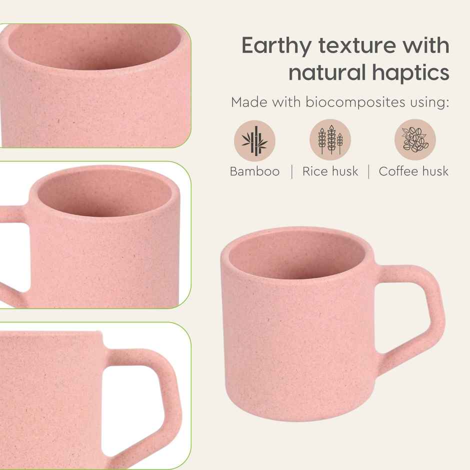 Eha Earth Friendly Tea & Coffee Cup | Rice Husk Biocomposite | Multicolour - 200 ml