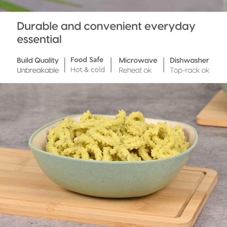 Eha Earth-Friendly Multipurpose Bowls | 600 ml | Made With Rice Husk Biocomposite | Set Of 2