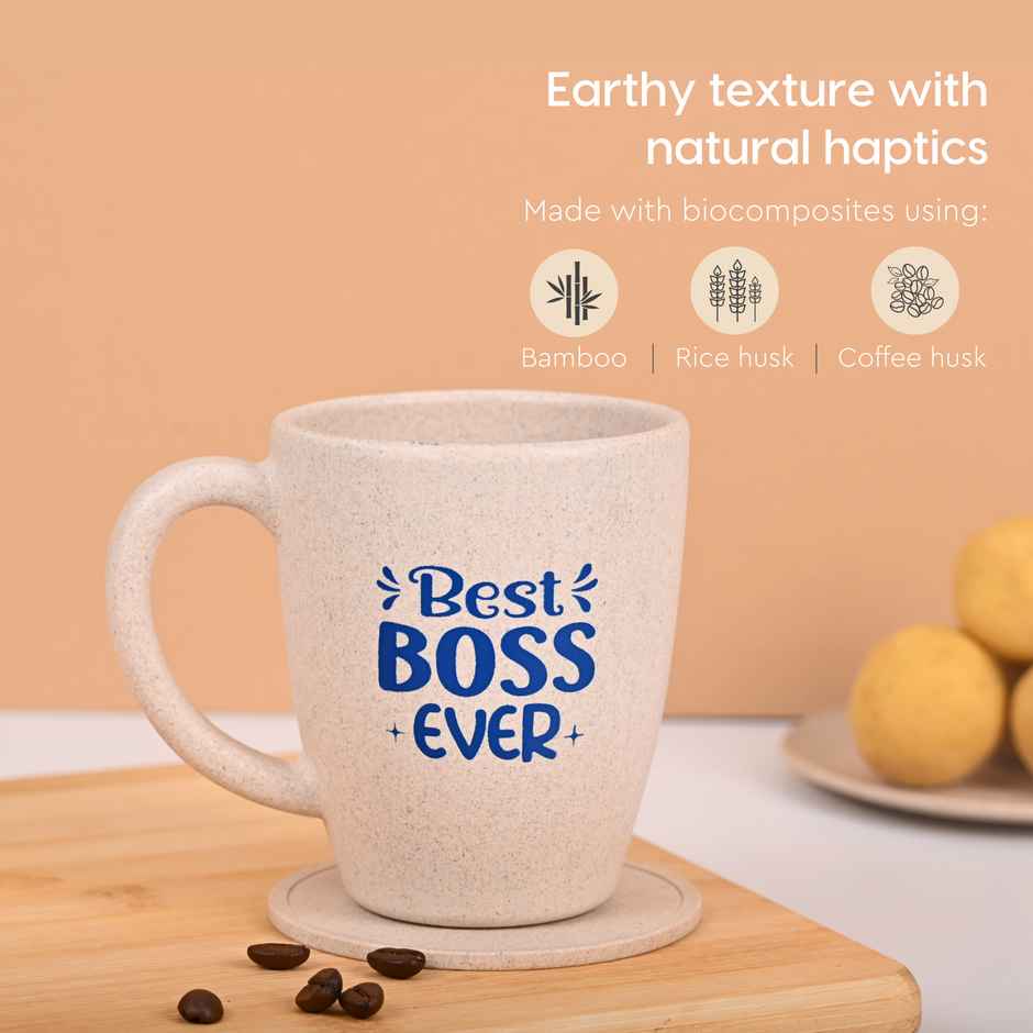 Eha Earth-Friendly Boss Gift | 300 ml Coffee Mug | Rice Husk | Sand Castle