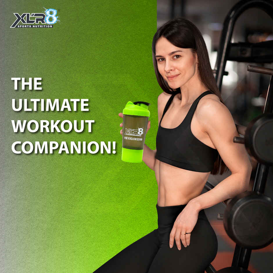 Xlr8 Protein Shaker With Compartment | Bpa-Free & LeakProof | 500 ml