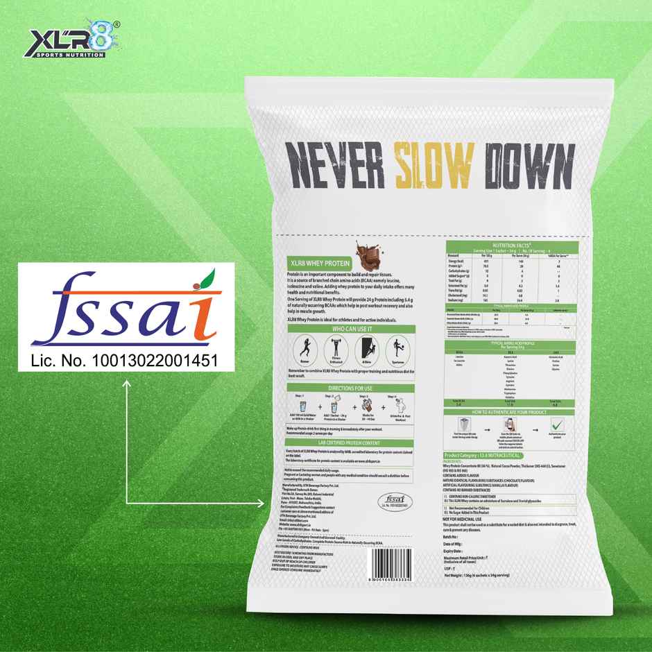 Xlr8 Whey Protein With 24 G Protein, 5.4 G Bcaa - Chocolate