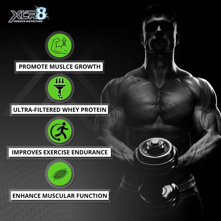 XLR8 Raw Whey Protein Powder Instantised Whey Protein Concentrate 80% - 2.2 Lbs (Unflavoured)