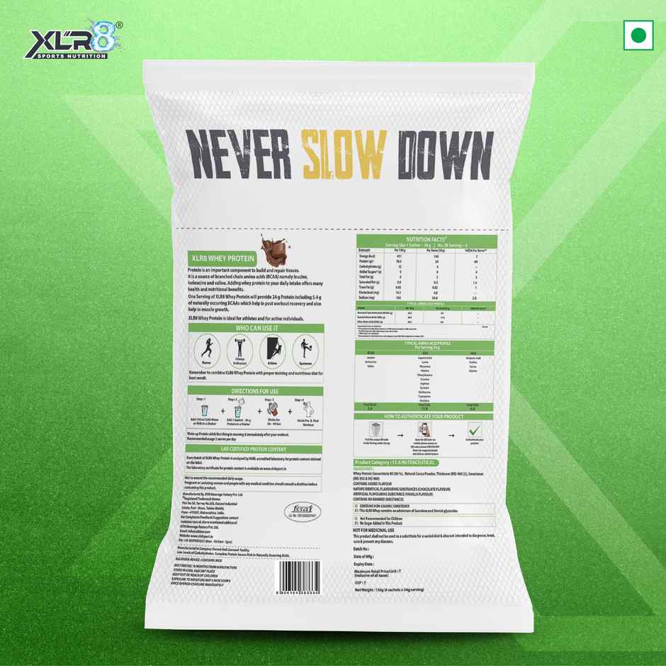 Xlr8 Whey Protein With 24 G Protein, 5.4 G Bcaa - Chocolate