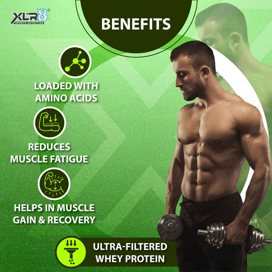 XLR8 Whey Protein Powder with 24 g Protein, 5.4 g BCAA | Cookies & Cream