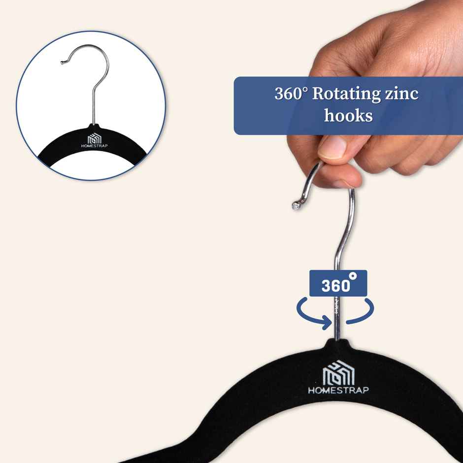 Homestrap Pack Of 12 Velvet Anti-Slip Hanger