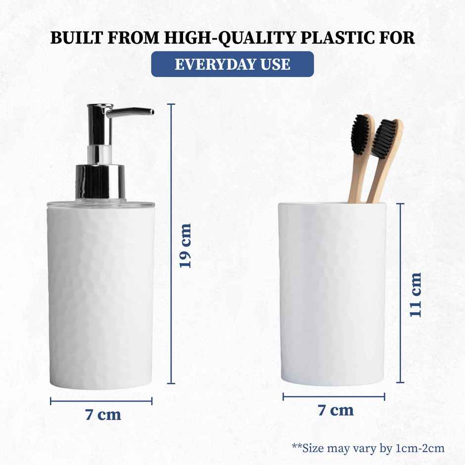 HomeStrap Set Of 2 Bathroom Set | Soap Dispenser And Tumbler