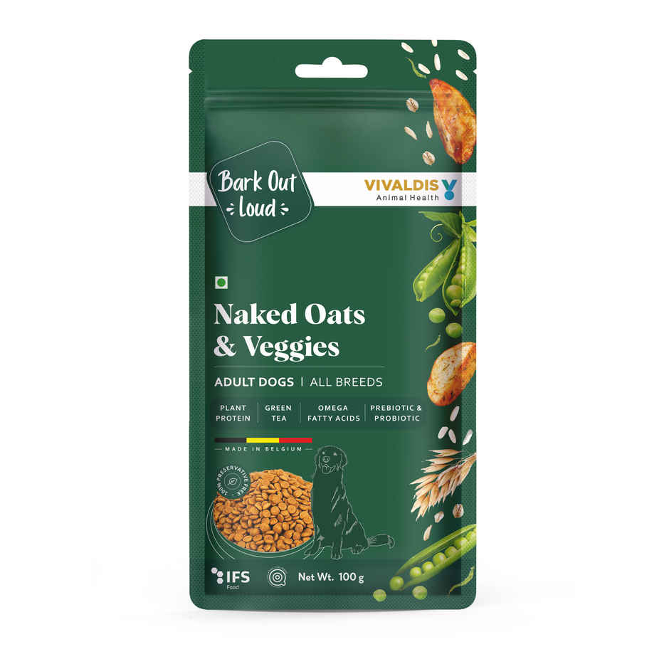 Bark Out Loud VEG Dog FOOD Naked Oats & VEGgies VEGan | Medium Large Breed