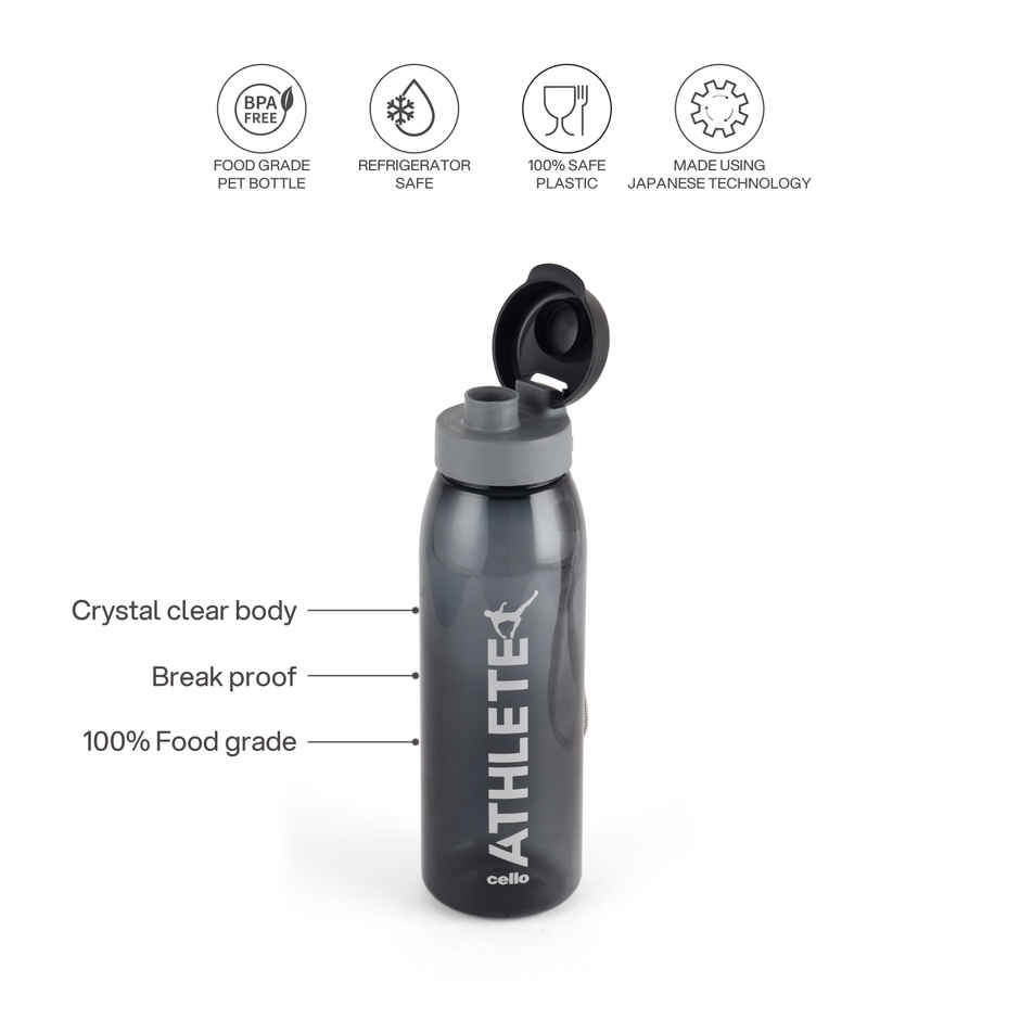 Athlete Flip Top Lid Water Bottle BPA Free Leakproof | Black | CELLO