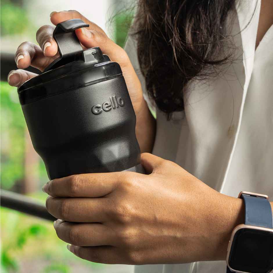 Cello Stainless Steel Nomad Vacusteel Mug | Black | 350 ml