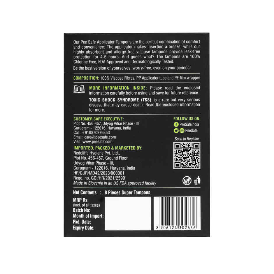 Pee Safe Applicator TamponsMedium Flow - Super