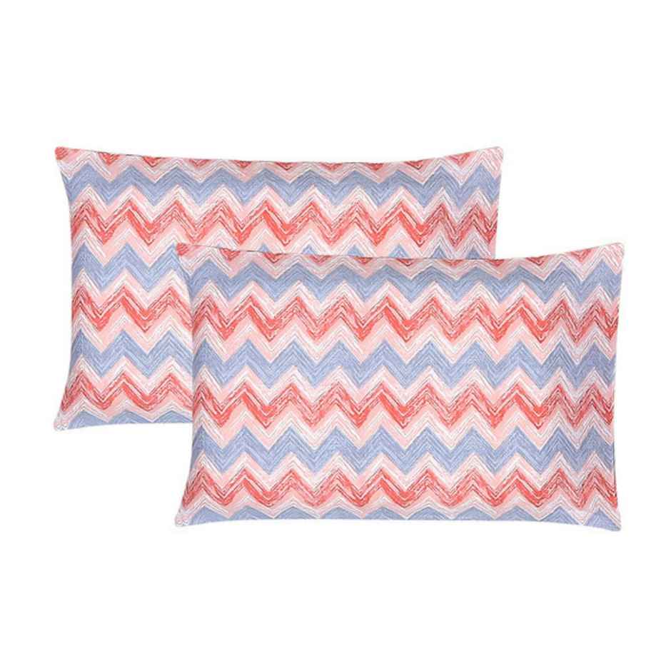 Status Value Single Striped Cotton Bedsheet | 59 x 79 in | Blue and Pink