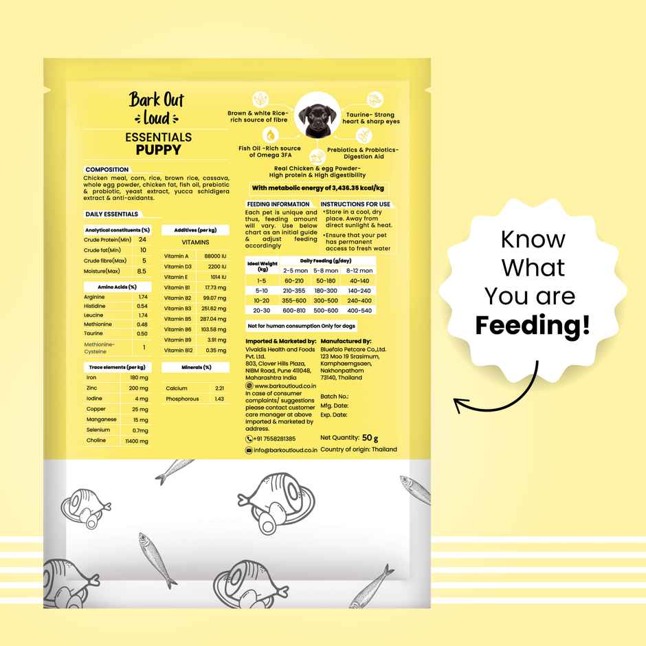 Bark Out Loud Essentials Puppy Dry FOOD | Chicken & Egg | Gluten-Free