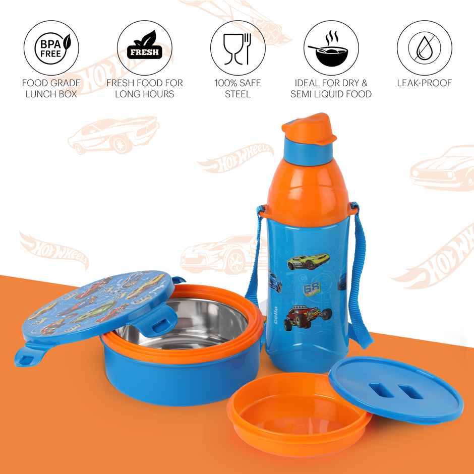 Cello Tiffy Gift Set | Insulated Lunch Box + Water Bottle | 360 + 390 ml - (Colour May Vary)