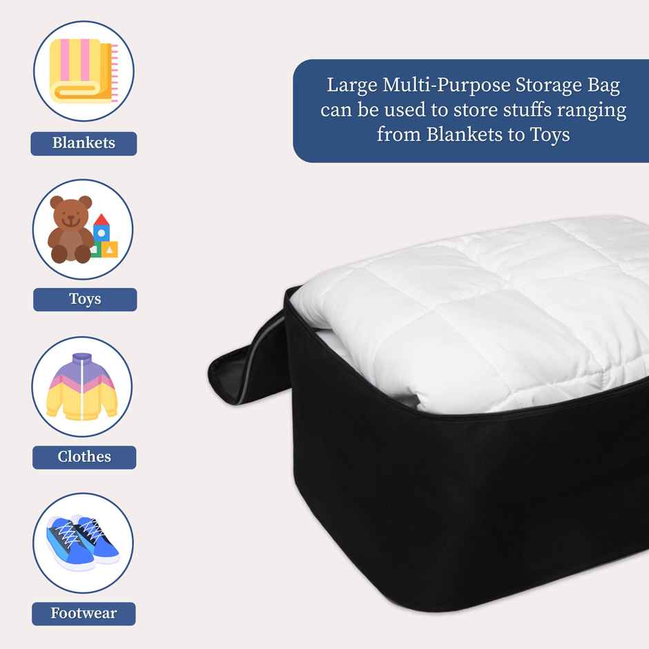 Homestrap Polyester Storage Bag - Grey Black