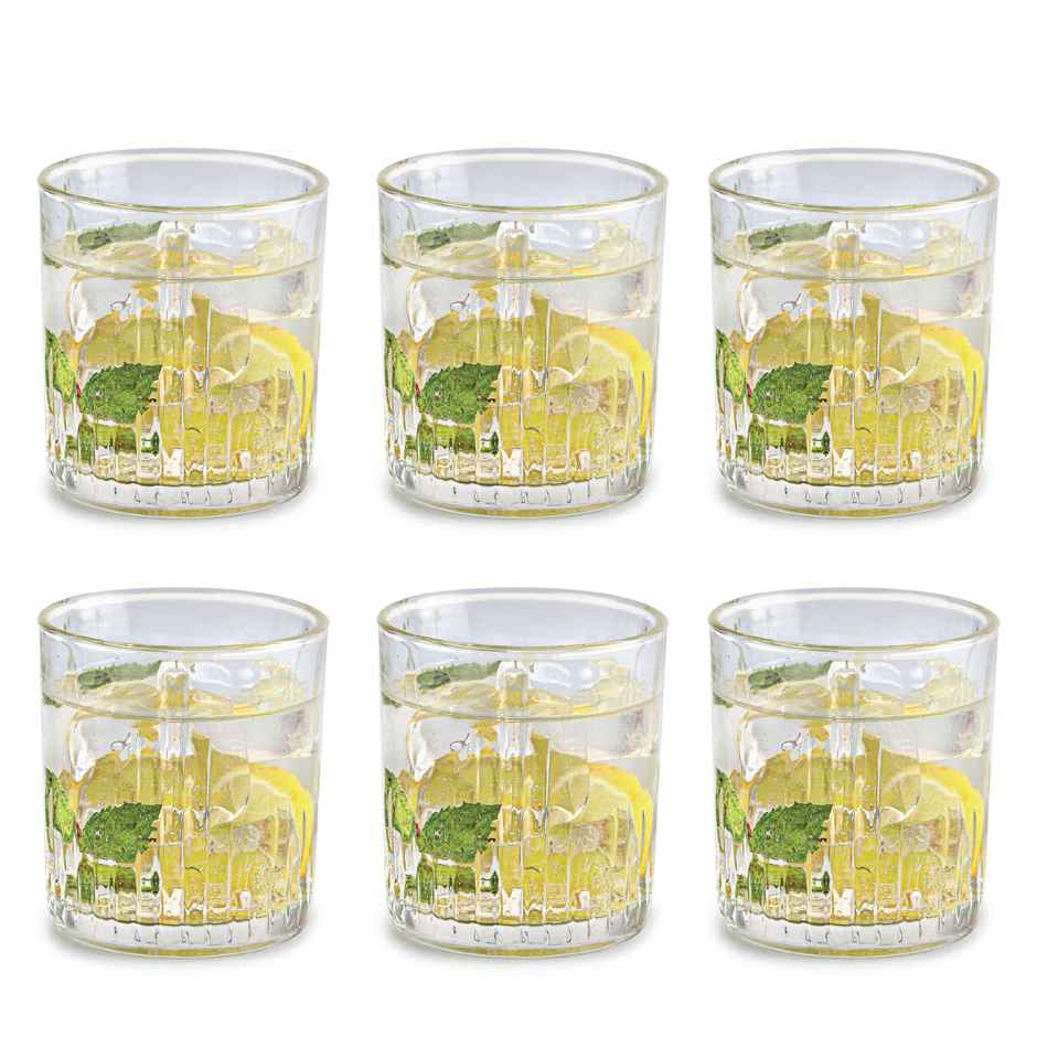 Cello Classix Rock Tumbler Glass Set | Clear - 325 ml