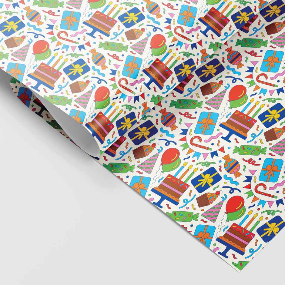 Tiger Notes Gift Wrap Birthday Party White