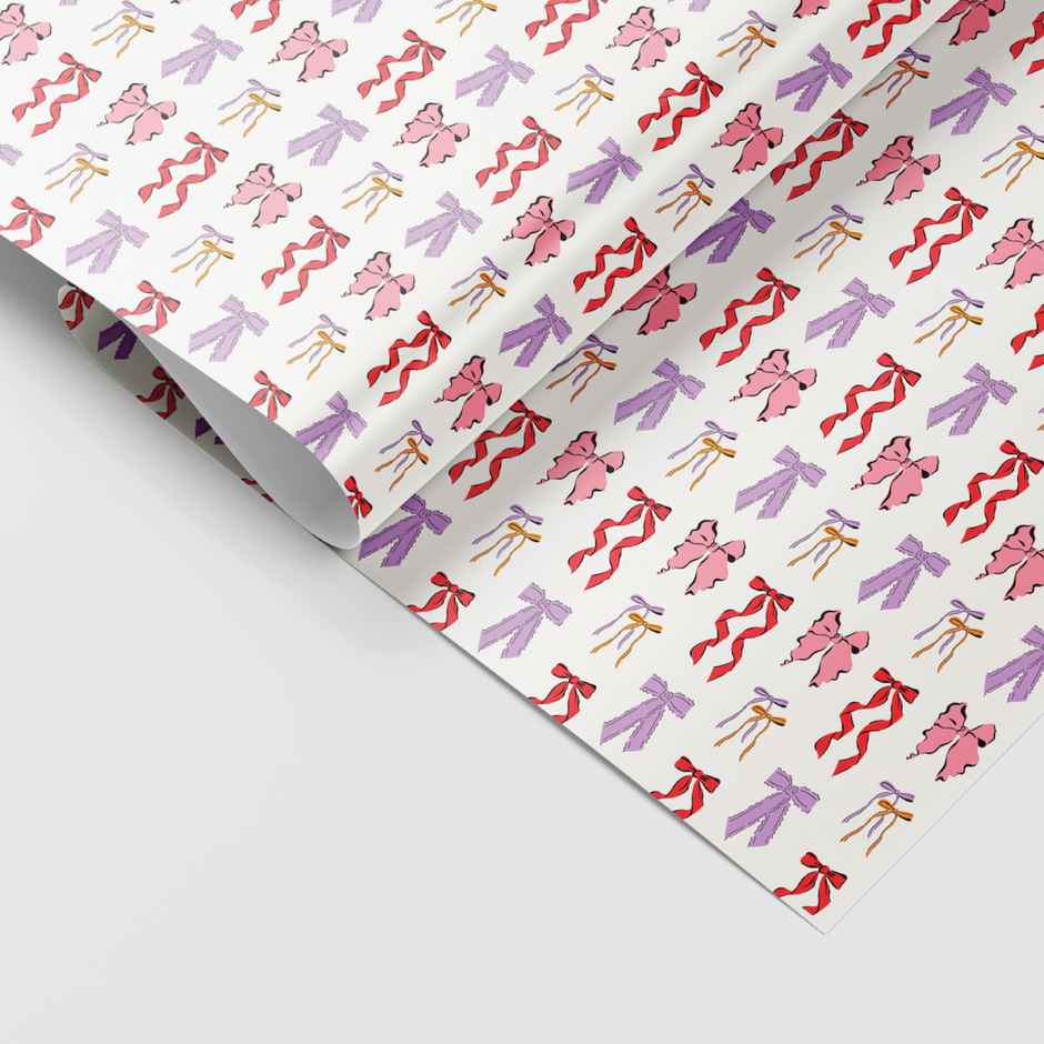 Tiger Notes Gift Wrap Bow White