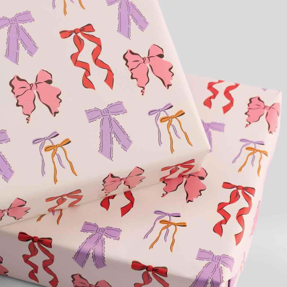 Tiger Notes Gift Wrap Bow White