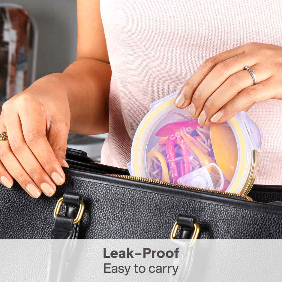 Fit and Fresh Glass Round Lunch Box Clear - 400 ml | CELLO