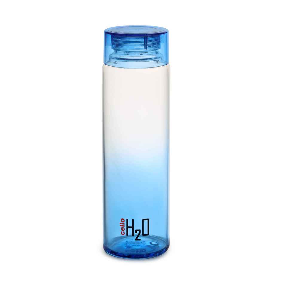 Cello H2O Dual Color Glass Bottle with Plastic Cap | Leak proof | Refrigerator Safe | Blue | 920 ml