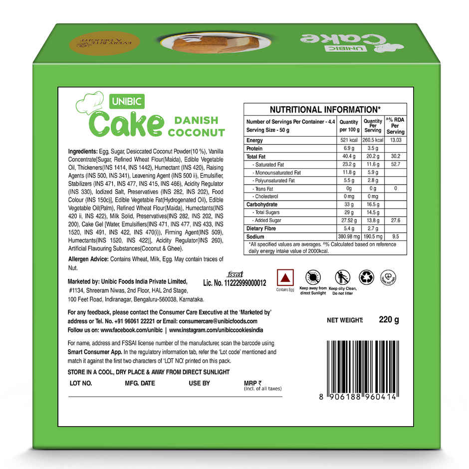 UNIBIC Danish Coconut Cake