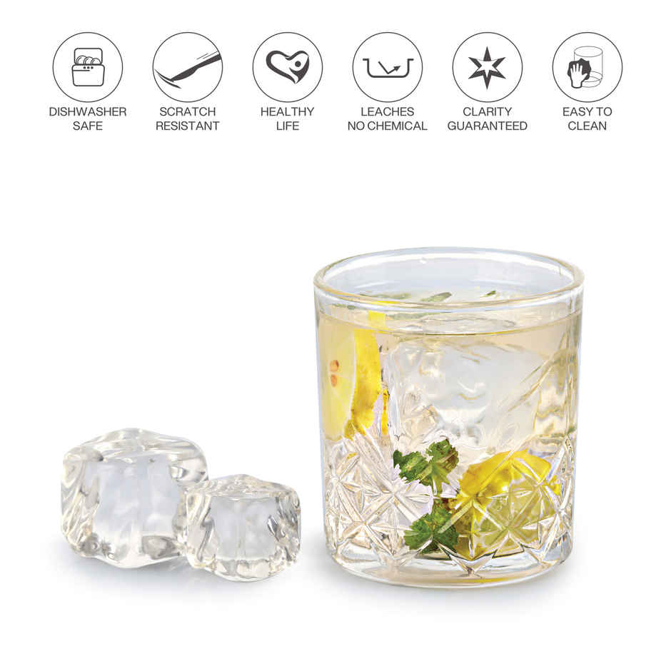 Cello Classix Tumbler Glass Set | Glass Tumblers for Water, Juice & Mocktails | Clear - 275 ml