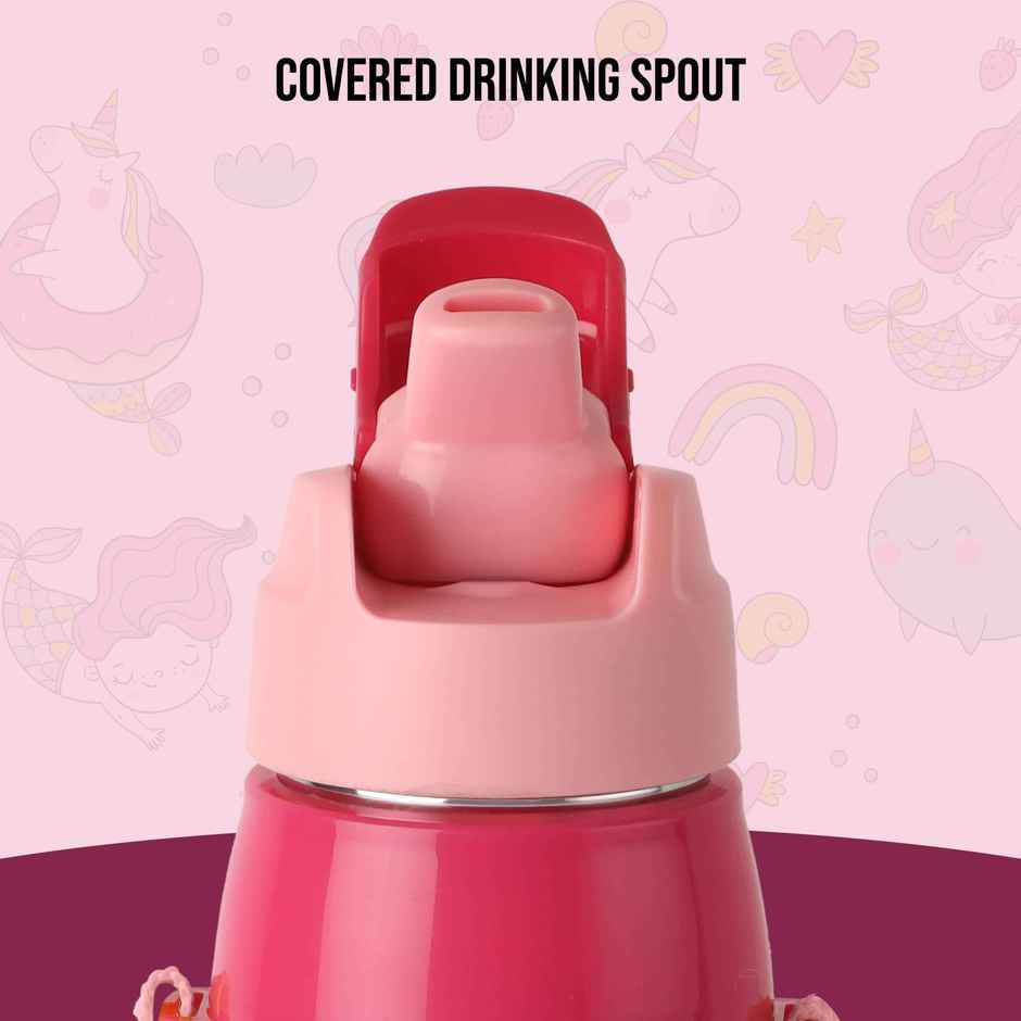 Cello Plastic Kidzbee Era Pink Parade Water Bottle PU Insulation Kids Bottle | Pink | 450 ml