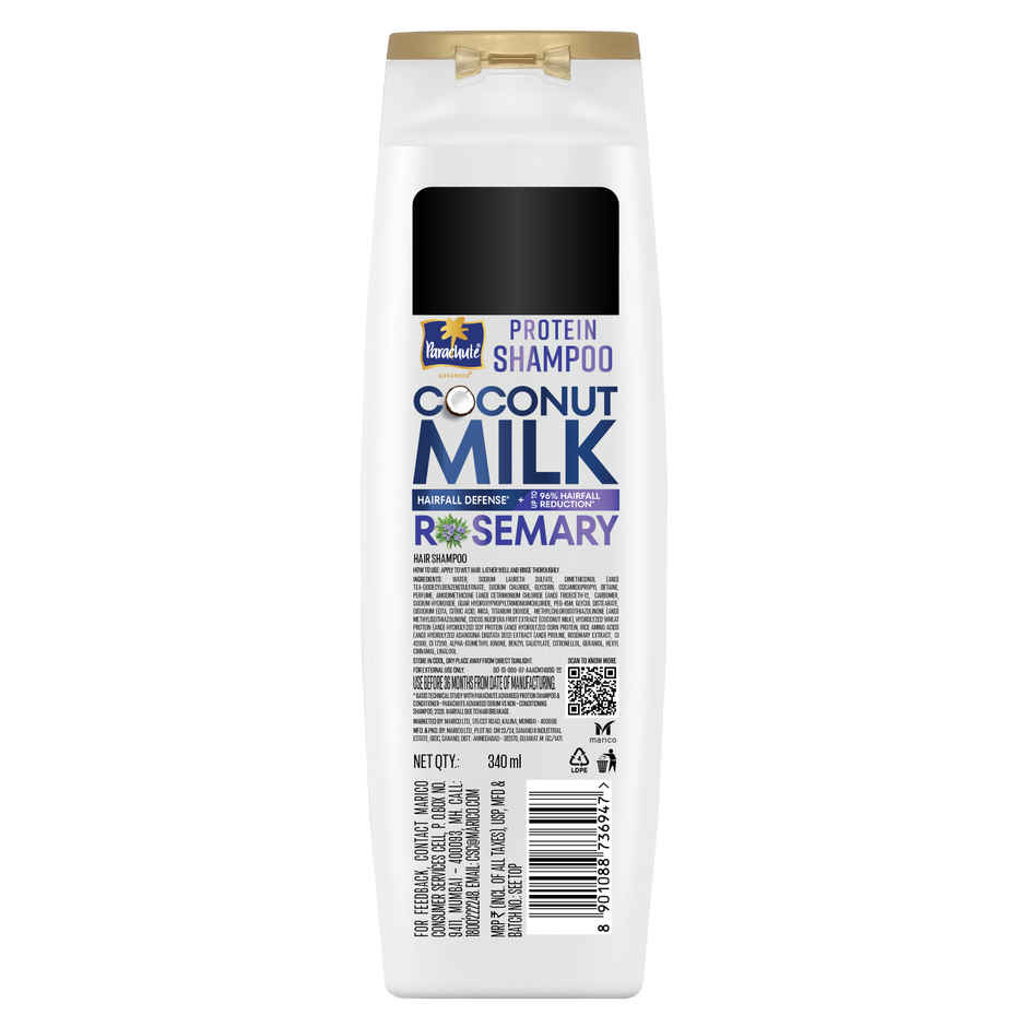 Parachute Advansed Hair Fall Defense Protein Shampoo| Coconut Milk & Rosemary
