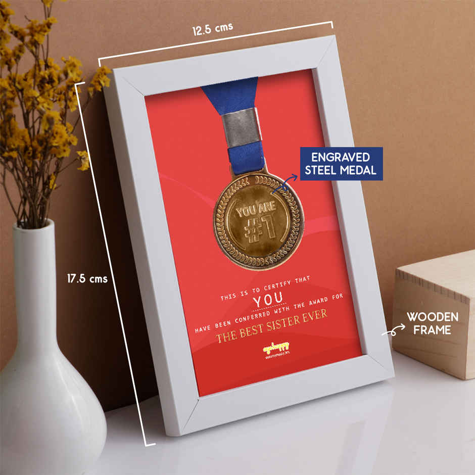 Happy Mail Medal Frame For Sis