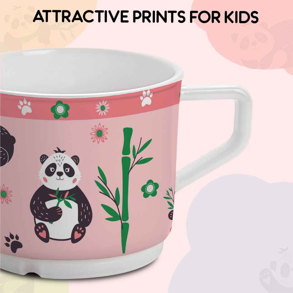 Cello Kidzbee Trioplate Bamboo Buddies Melamine Meal Set for Kids | Set of 5, Peach