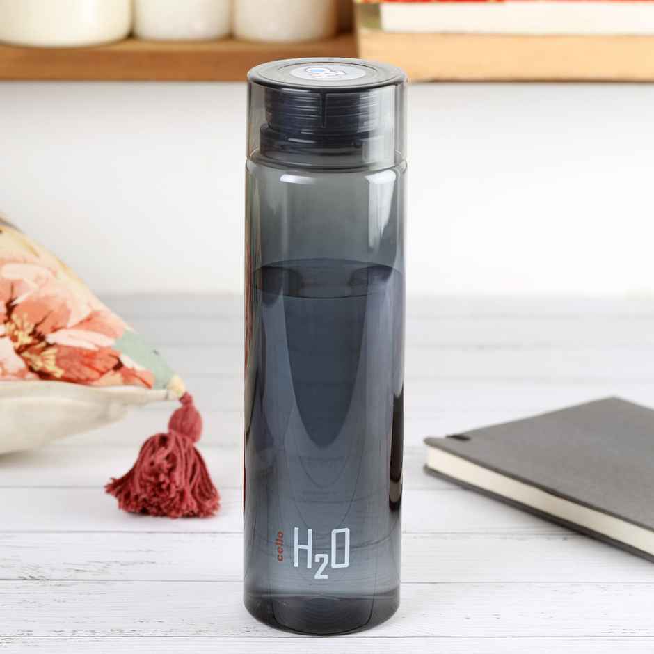 Cello H2O Unbreakable Plastic Water Bottle | Leak proof & break-proof |1 Liter | Black