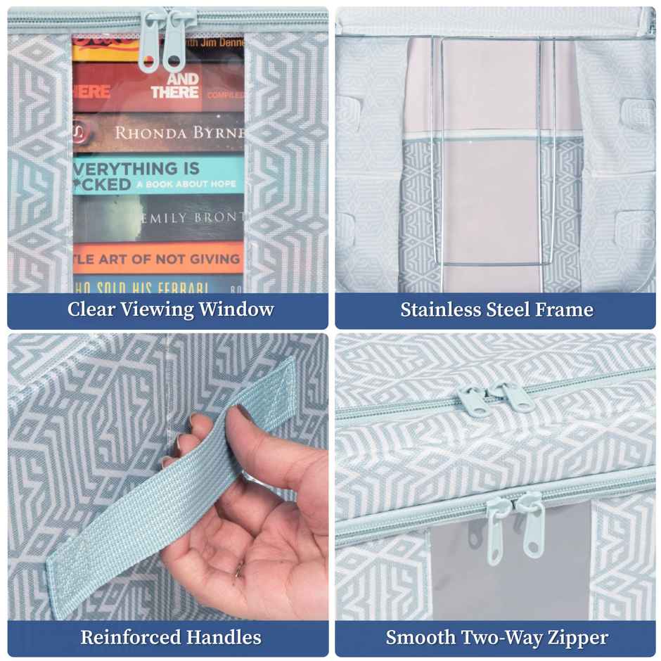 Homestrap Storage Box Organizer With Steel Frame, Zipper & Handles | 66 L